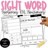Sight Word Sentences Cut and Paste | ESL Newcomer Activiti