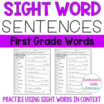 Sight Word Sentences: Dolch Grade One by Lockwood's Little Learners