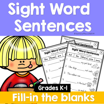 Preview of Sight Word Sentences: Fill-in-the-Blanks