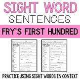 Sight Word Sentences: Fry's First 100