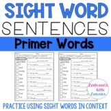 Sight Word Sentences: Primer Words