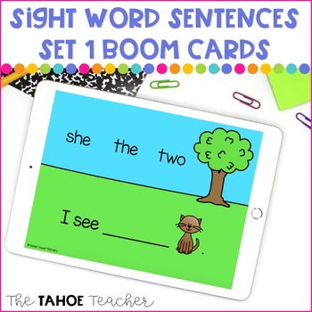 Preview of Sight Word Sentences Set 1 Boom Cards | Digital Literacy Activities