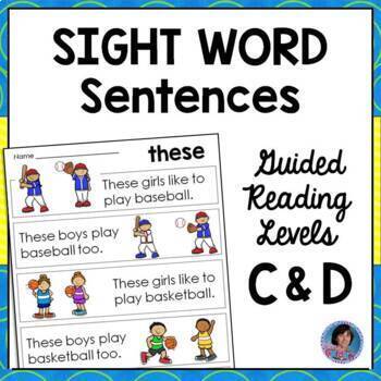Preview of Kindergarten Sight Word Sentence HFW Practice Activities & Reading Fluency Games