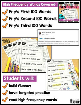 Sight Word Sentences Worksheets BUNDLE by A Teachable Teacher | TpT