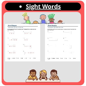 Preview of Sight Word Shape Matching Worksheets