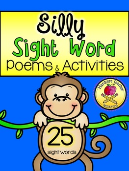 Preview of Sight Word Silly Poems & Activities *Kindergarten*