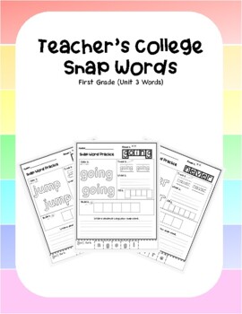 Preview of Sight Word/Snap Word Practice - First Grade Unit 3