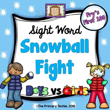 Preview of Sight Word Snowball Fight