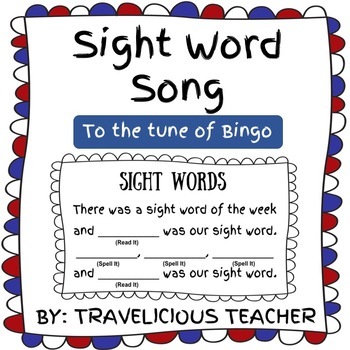 Preview of Sight Word Song