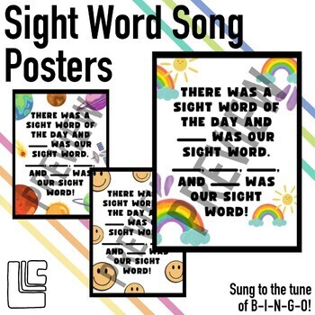 Preview of Sight Word Song Posters | Kindergarten 1st Grade | OLC Printable Chant Routine