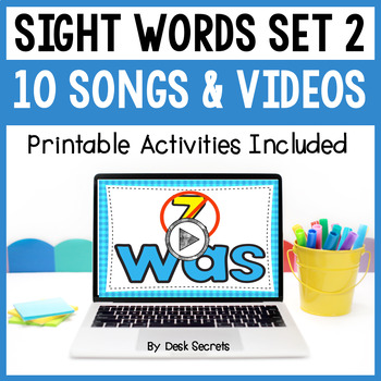 Preview of Sight Word Poems / Songs With Videos | Writing & Word Hunt Activities | Set 2