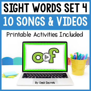 Preview of Sight Word Poems / Songs With Videos | Writing & Word Hunt Activities | Set 4