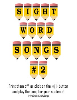 Preview of Sight Word Spelling Songs #2 - NO PREP - With ALL AUDIO/ALL MUSIC