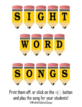 Preview of Sight Word Spelling Songs #1 NO PREP with ALL AUDIO/MUISC