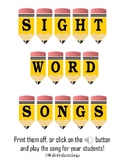 Sight Word Spelling Songs #1 NO PREP with ALL AUDIO/MUISC