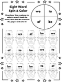 Sight Word Spin and Color - President's Day Edition