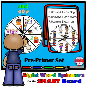 Preview of Sight Word Activity Pre-Primer SMARTBoard Lesson