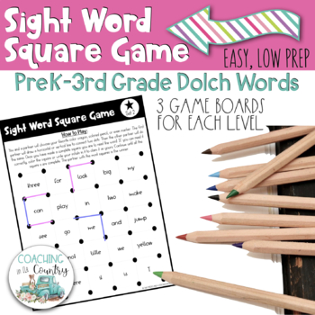 Preview of Sight Word Square Game