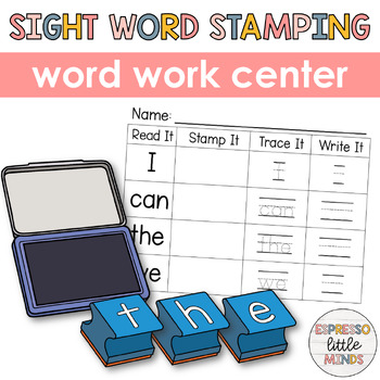 Preview of Sight Word Stamping Word Work Center Kindergarten Wonders High-Frequency Words