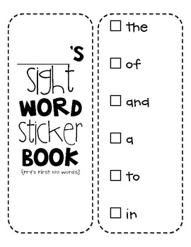 Preview of Sight Word Sticker Book:  {FRY's First 300 Words Version}