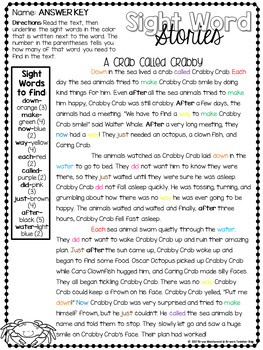 Sight Word Stories by Brynn's Teacher Bag | Teachers Pay Teachers