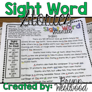 Preview of Sight Word Stories