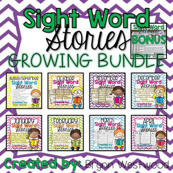 Preview of Sight Word Stories GROWING BUNDLE