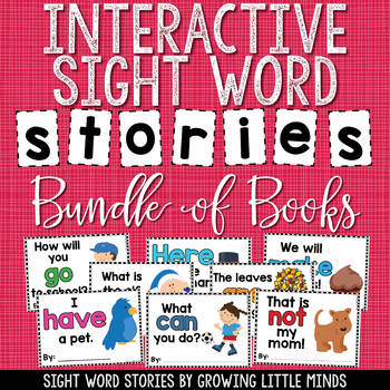 Preview of Sight Word Stories:  Printable Interactive Sight Word Books Growing Bundle