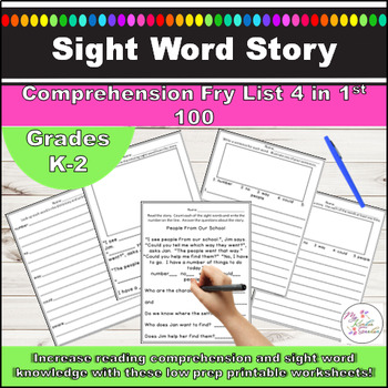 Preview of Fry Sight Word Reading Comprehension Worksheets | List 4