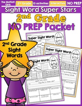 Preview of Sight Word Super Stars NO PREP (2nd Grade Edition)