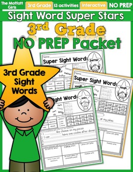 Preview of Sight Word Super Stars NO PREP (3rd Grade Edition)
