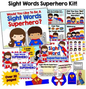 Preview of Sight Words Superhero!  Everything You Need to Motivate and Reward Students!