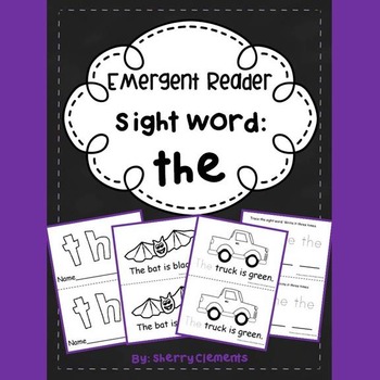 Preview of Sight Word THE | Emergent Readers | FRY Sight Words | Color Words