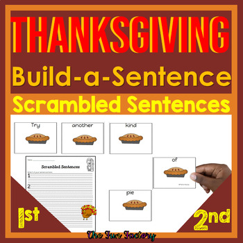 Preview of Sight Word Thanksgiving Scrambled Sentences  Build a Sentence