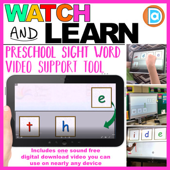 Preview of The | Watch & Learn Sight Words, Preschool Sight Word Support Resource