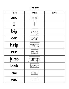 Sight Word - Trace, Read & Write by Anna Navarre | TpT