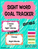 Sight Word Tracker Colorful EDITABLE
