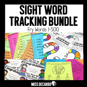 Preview of Sight Word Tracking BUNDLE