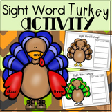 Sight Word Turkey Thanksgiving Literacy Center for Kindergarten