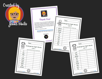 Preview of Sight Word Typing Practice Bundle