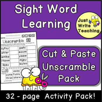 Sight Word Unscramble Cut And Paste Activity Pack 66 Pages Distance Learning