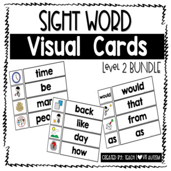 Preview of Sight Word Visual Cards Level 2