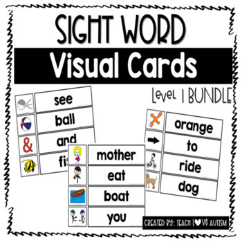 Preview of Sight Word Visual Cards Level 1