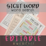 Sight Word Word Search - Editable