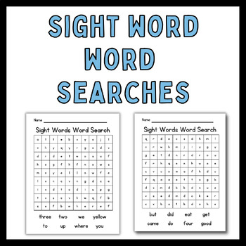 Sight Word Word Searches | High-Frequency Words | PreK-3 | TpT