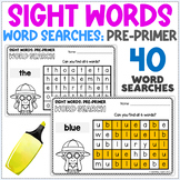 Sight Word Word Searches - Pre-Primer Sight Words Review -