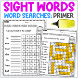 Sight Word Word Searches - Primer Sight Words Review