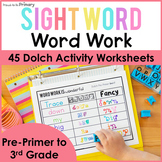 Dolch Sight Word Worksheets - Pre-Primer, Primer, 1st Grad