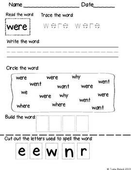Sight Word Word Work Sheets BUNDLE by Trisha Blalack | TpT