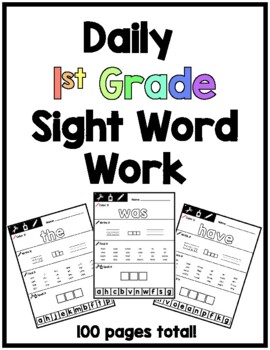 Preview of Sight Word Work (1st 100 Fry words)